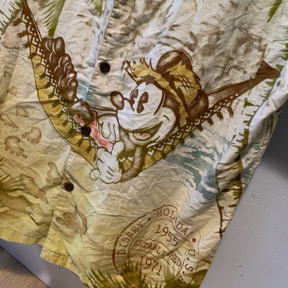Disneyland Resort Mickey Hang Loose Button Up Shirt 1955 1971 - Picture 3 of 4